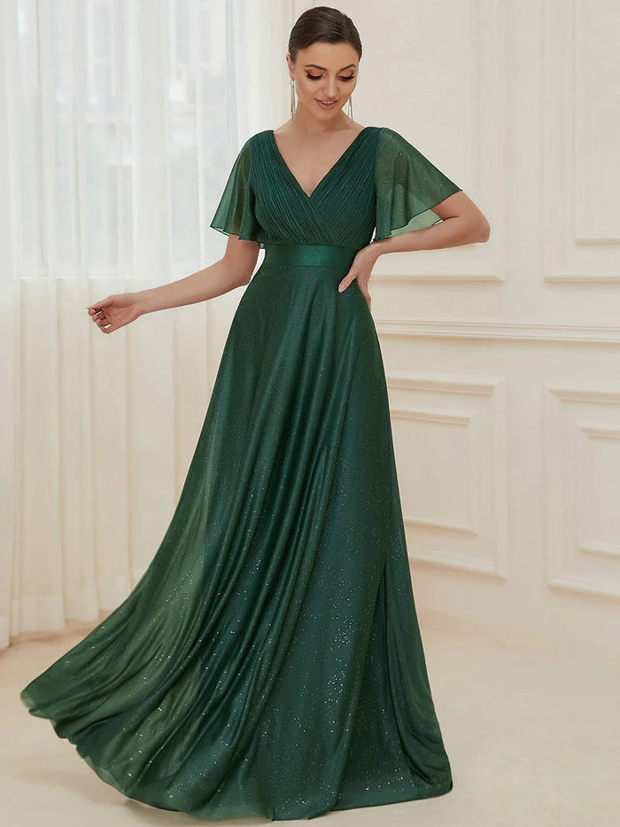 Green bridesmaid sale dresses long sleeve