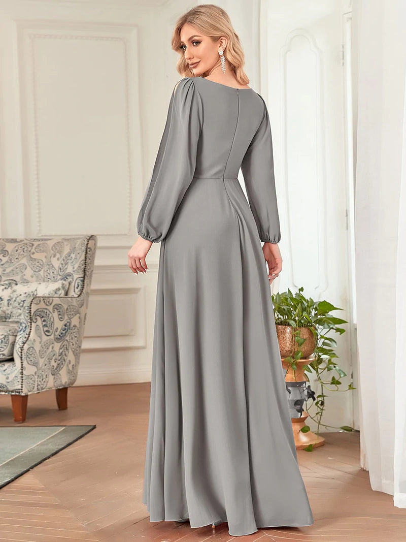 Grey hot sale evening gown