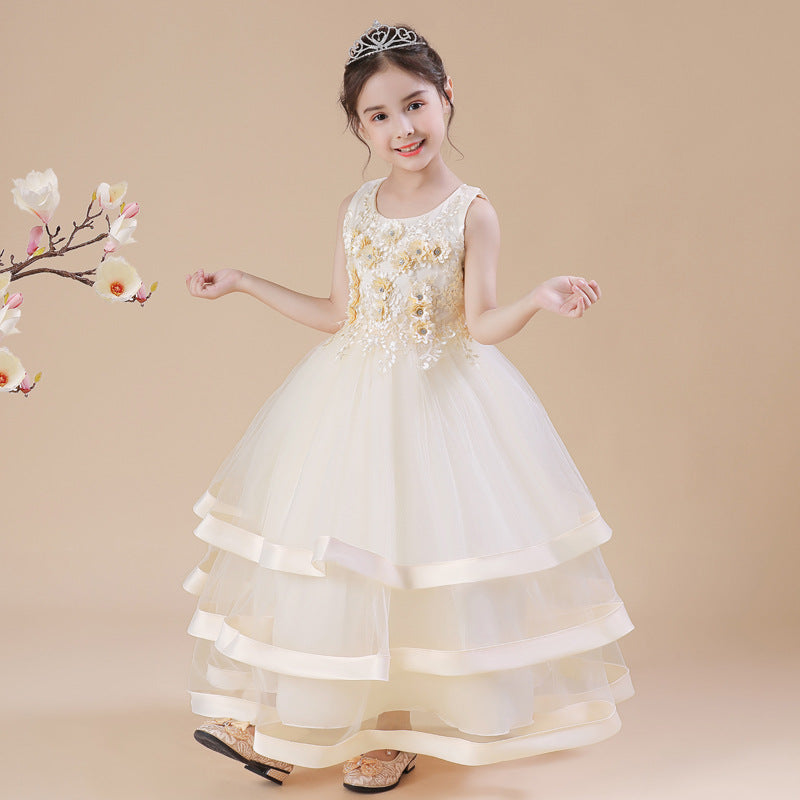 Petunia Champagne Flower Girl Stock Dress