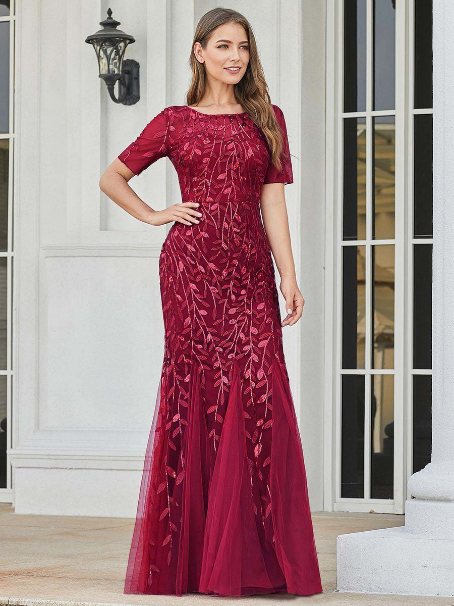 Burgundy overlay outlet dress